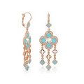 Lauren G. Adams Floral Knights Chandelier Earrings (Rose Gold/Baby Blue)